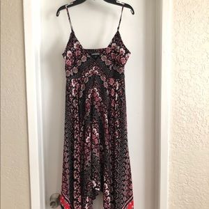 Express black/white/red handkerchief dress